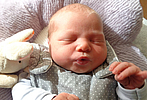 Am 27.09.2026 ist Felix Weide aus Sondershausen geboren, mit 3970 g und 51 cm. Eltern: Denise und Alexander Weide. Foto: Station/privat