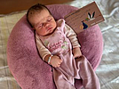Mila-June Zimmer aus Ebeleben, geboren am 12.08.2025 mit 3930 g und 52 cm. Eltern: Anna-Lena und Stefan. Foto: Station/privat