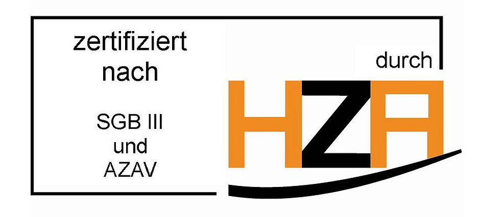 Logo Zertifizierung nach SGBIII-AZAV von der Hanseatischen Zertifizierungsagentur
