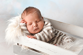 Theo aus Sternberg, geb. am 30.12.2024 um 08.34 Uhr, 51 cm, 3435 g. Foto: Bensing-Brandt
