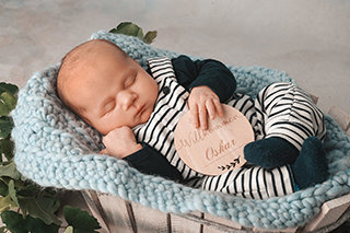 Oskar Havemann aus Fünfseen, geb. am 21.01.2025 um 0.20 Uhr, 55 cm, 3890 g. Foto: Bensing-Brandt