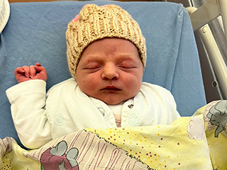 Johanna aus Sondershausen, geboren am 15.10.2025. Eltern: Tom und Sophia Foto: Station/privat