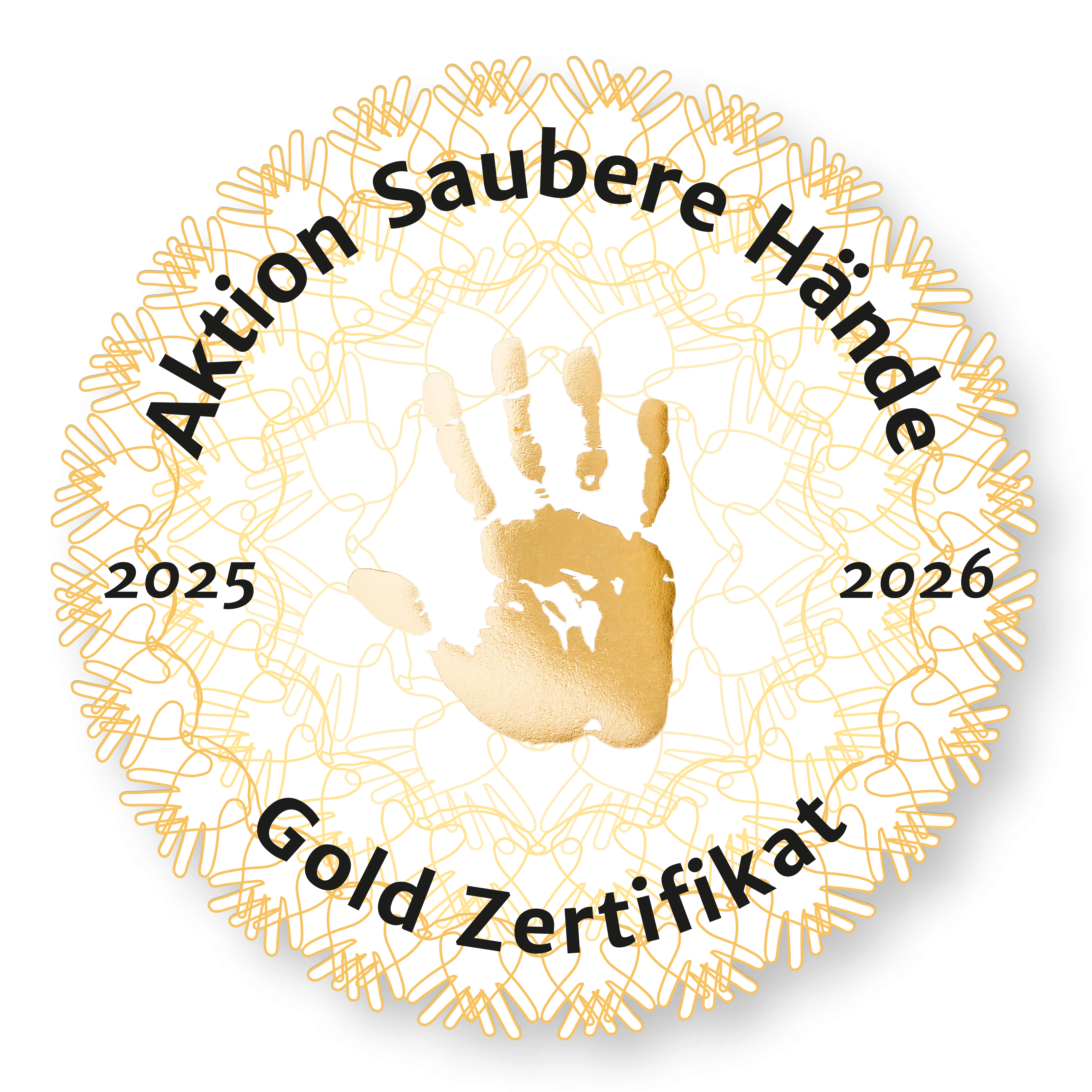 Gold-Siegel Aktion saubere Hände 2025 bis 2026